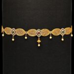 MINA - Maroon & Green Color Glass Stone Kamarband