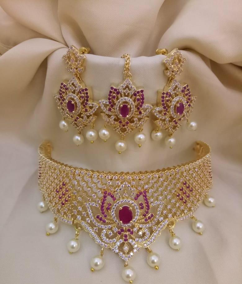 Lotus - Choker Set With Matching Bindi