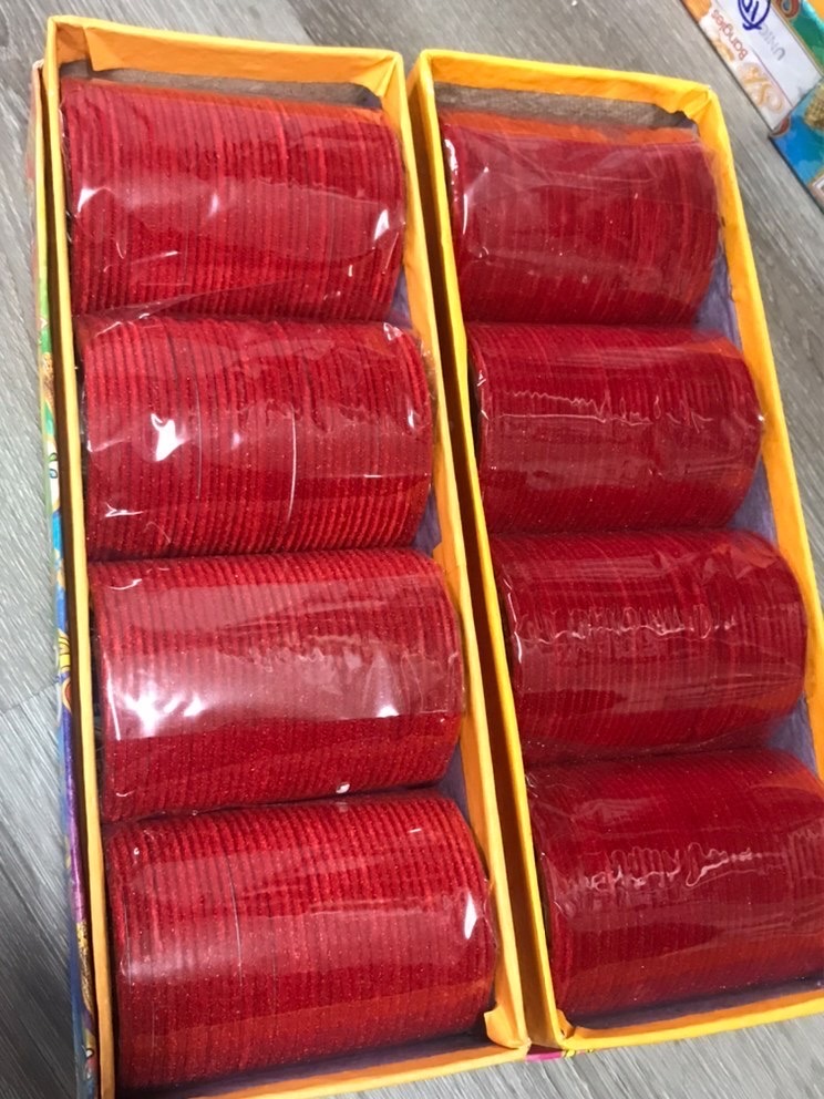 Velvet Bangles - Red Size 2.8 (1 Dozen)