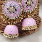 SURYA MEENAKARI EARRINGS - Pastel Pink