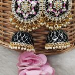 SURYA MEENAKARI EARRINGS - Black