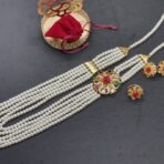 Navratna Chandra Haar Set - Pearl & Roses