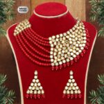 LOLITA - Red Color Mirror Kundan Necklace Set