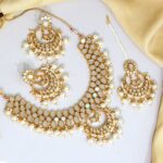 ZORA - White Color Kundan Mirror Necklaces Set