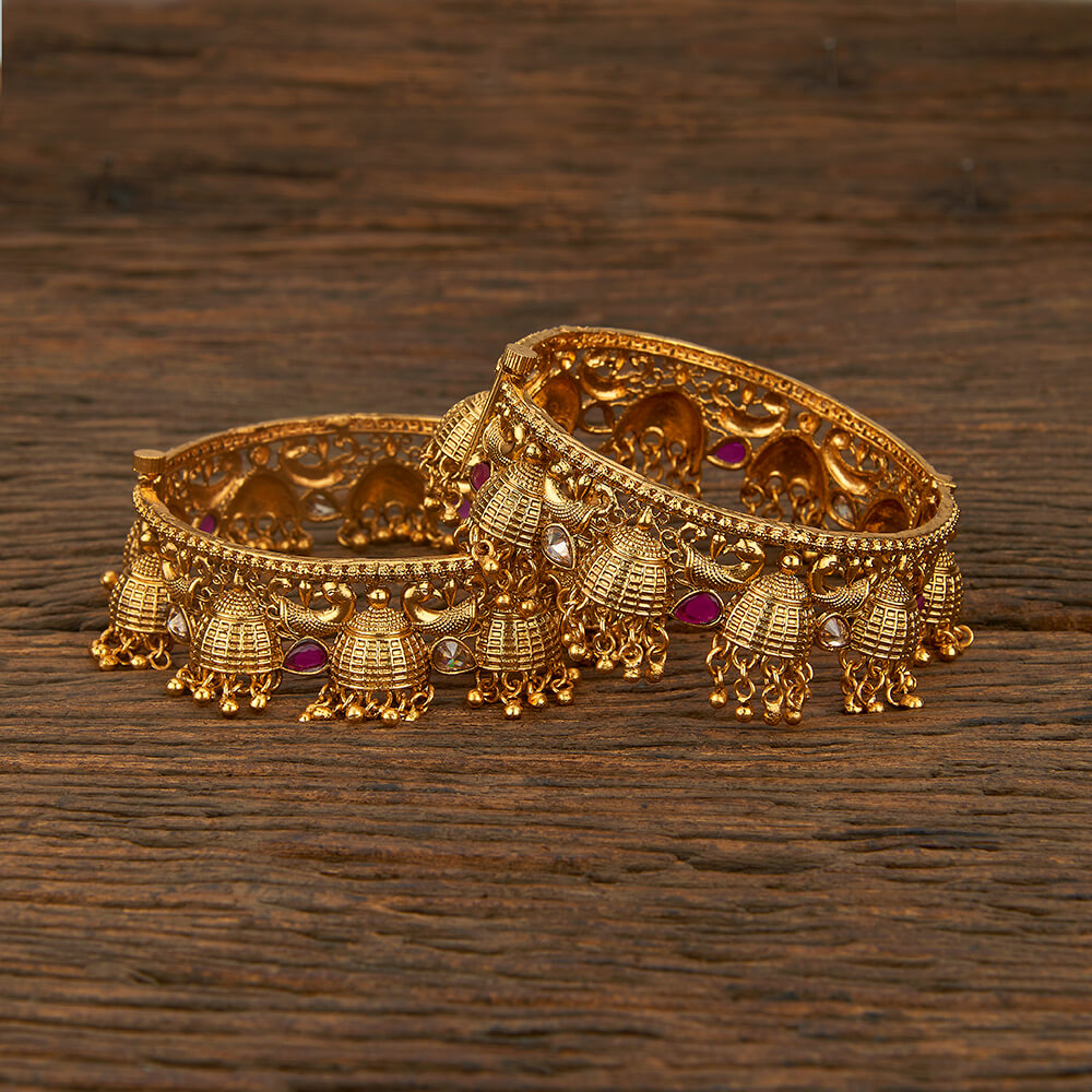 ADAH - Antique Peacock Bangles With Gold Plating (2.4)