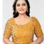 GOLD STRETCHABLE SEQUENCE BLOUSE