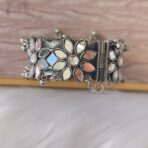 Afghani Mirror Bangles-Openable Oxidized Mirror Bangles