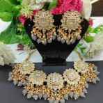 LALUPATEY - Kundan Pearl Grey Set