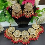 LALUPATEY - Kundan Beads Red Set