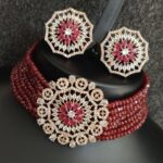 SIMARA - AD Choker Set in Maroon