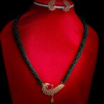 TOSHI - AD Necklace with Green Hydro Beads