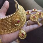 RADHA - GOLD PLATED NECKLACE WITH RUBY