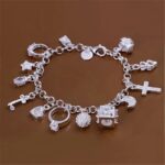 DORA- Silver Plated Bracelet with Charms