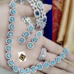 NALINI - One Line AD Necklace with Earrings - Ocean Blue