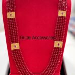 MUGHAL Chandra Haar Set - Round Ruby Red