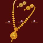 LEELA - Gold Plated Necklace/Mini Haar with matching earrings