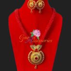 GULAB TILHARI - Gold Plated Red Necklace