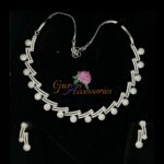 VAYANI - CZ Silver Minnie AD Necklace with earrings