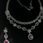 RAHA - AD Ruby Two Stranded Necklace with Earrings