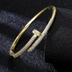 Nail Bracelet - 24K gold plated Nail Openqble Bracelet