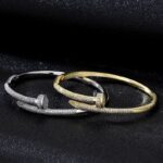 Nail Bracelet - Rhodium plated Nail Openable Bracelet