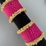 Pink Metal Moti Chura - Vine of Pearls