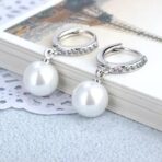APEX- Genuine Freshwater Pearl CZ  Earrings in 925 Silver