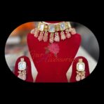 HARU - Handcrafted Kundan & pearl Choker Soft Pink