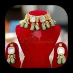 HARU - Handcrafted Kundan & pearl Choker Green