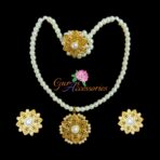 SAURI - 24K Gold plated Pearl Necklace with earrings