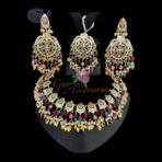 DRAUPADI - Jadu Necklace with earrings Multi Color