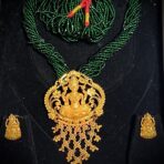 Shree Bishnu Green Tilhari- 24K Gold plated Panchadhatu with Hydro beads