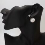 Imitation Pearl CZ double sided Stud Earrings