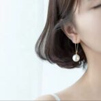 KPOP design Imitation Pearl Hook Earrings