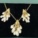 APEX- Genuine Freshwater Pearl  Pendant & Earrings in stainless steel