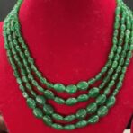 VICTORIA - Dark Green Color Emerald Haar Necklace