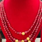 VICTORIA - Maroon Color Ruby Haar Necklace